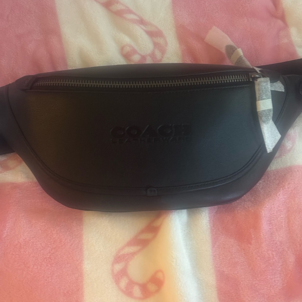 Coach Black Leather Belt Bag